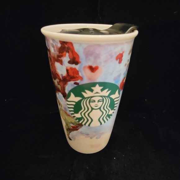 Starbucks 2015 Shelby Kregel. World Map Barista Art Mermaid Cermaic Tumbler - Picture 3 of 9